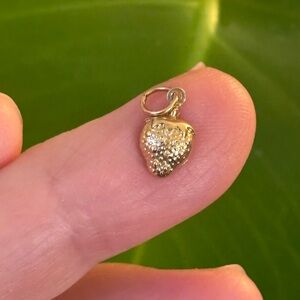 Hortense Jewelry - 14KT Yellow Gold Strawberry Charm Pendant - Adorable